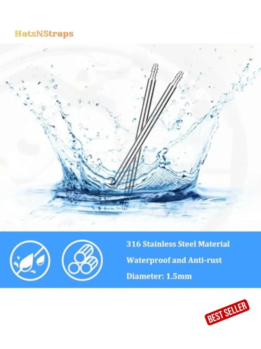 360pcs Watch Band Spring Bar Pins 1.5mm Diameter with Link Pin Remover Tool